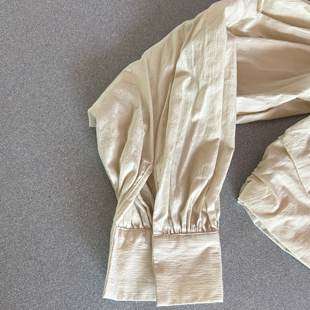 Cream Drawstring Shorts - Picture 2 of 5